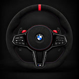 BMW Alcantara Flat Bottom LCI Steering Wheel for G/F Chassis- CARBONE Round Design for G20 G30 G80 G82 G87 M2 M3 M4 M5 M8 M340i