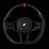 BMW Carbon Fiber & Perforated Leather Flat Bottom LCI Steering Wheel for G/F Chassis- CARBONE Signature Design for G20 G30 G80 G82 G87 M2 M3 M4 M5 M8 M340i