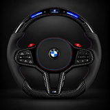 BMW LED Steering Wheel Display Perforated Leather Flat Bottom Carbon Fiber Steering Wheel for G/F Chassis- CARBONE Signature Design for G20 G30 G80 G82 G87 M2 M3 M4 M2 M340i