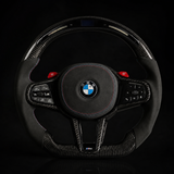 BMW LED Steering Wheel Display Alcantara Flat Bottom Carbon Fiber Steering Wheel for G/F Chassis- CARBONE Signature Design for G20 G30 G80 G82 G87 M2 M3 M4 M2 M340i