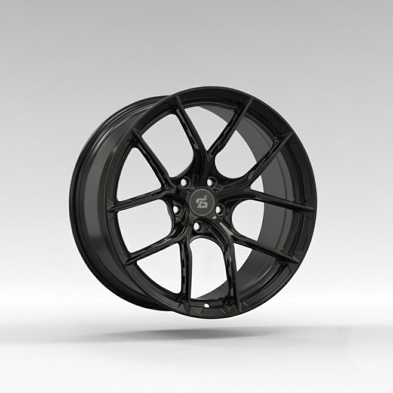 Volante BMW Alcantara de fibra de carbono brillante con rayas rojas y fondo plano para chasis G/F - Diseño exclusivo de CARBONE para F90 M5 M8 X5 X6 M850i ​​M840i M550 M540i 