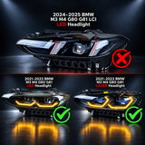 BMW G8X M3 M4 Yellow DRL Light Module with Heat Sheild (CSL Style) G80 G82 Laser and non Laser
