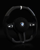 BMW Alcantara Flat Bottom Midnight Frost Matte Dry Carbon Fiber Steering Wheel for F Chassis- CARBONE Signature Design for F30 F32 F80 F82 M3 M4 M2 335i 340i 328i 440i 435i