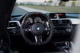 Volant en fibre de carbone brillant à fond plat BMW Alcantara pour châssis F - Design Signature CARBONE pour F30 F32 F80 F82 M3 M4 M2 335i 340i 328i 440i 435i 