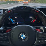 BMW LED Steering Wheel Display Perforated Leather Flat Bottom Carbon Fiber Steering Wheel for G/F Chassis- CARBONE Signature Design for G20 G30 G80 G82 G87 M2 M3 M4 M2 M340i