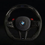 BMW LED Steering Wheel Display Alcantara Flat Bottom Carbon Fiber Steering Wheel for G/F Chassis- CARBONE Signature Design for G20 G30 G80 G82 G87 M2 M3 M4 M2 M340i - CARBONE