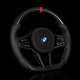BMW Carbon Fiber & Perforated Leather Flat Bottom LCI Steering Wheel for G/F Chassis- CARBONE Signature Design for G20 G30 G80 G82 G87 M2 M3 M4 M5 M8 M340i