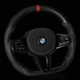 BMW Carbon Fiber & Perforated Leather Flat Bottom LCI Steering Wheel for G/F Chassis- CARBONE Signature Design for G20 G30 G80 G82 G87 M2 M3 M4 M5 M8 M340i - CARBONE