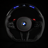 BMW LED Steering Wheel Display Perforated Leather Flat Bottom Carbon Fiber Steering Wheel for G/F Chassis- CARBONE Signature Design for G20 G30 G80 G82 G87 M2 M3 M4 M2 M340i