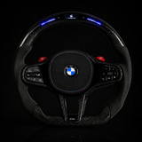 BMW LED Steering Wheel Display Alcantara Flat Bottom Carbon Fiber Steering Wheel for G/F Chassis- CARBONE Signature Design for G20 G30 G80 G82 G87 M2 M3 M4 M2 M340i