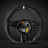PORSCHE 911 992 GT3 GT3RS Turbo S Carbon Fiber Steering Wheel | Alcantara Flat Bottom