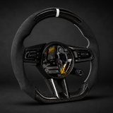 PORSCHE 911 992 GT3 GT3RS Turbo S Carbon Fiber Steering Wheel | Alcantara Flat Bottom