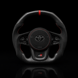 Toyota Supra A90 flat bottom carbon fiber steering wheel