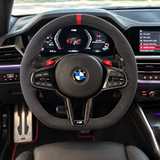 BMW Alcantara Flat Bottom LCI Steering Wheel for G/F Chassis- CARBONE Round Design for G20 G30 G80 G82 G87 M2 M3 M4 M5 M8 M340i