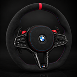 BMW Alcantara Flat Bottom LCI Steering Wheel for G/F Chassis- CARBONE Round Design for G20 G30 G80 G82 G87 M2 M3 M4 M5 M8 M340i