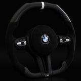 CARBONEBMW Alcantara Flat Bottom Midnight Frost Matte Dry Carbon Fiber Steering Wheel for F Chassis - CARBONE Signature Design for F30 F32 F80 F82 M3 M4 M2 335i 340i 328i 440i 435iCarbon Fiber Steering Wheel