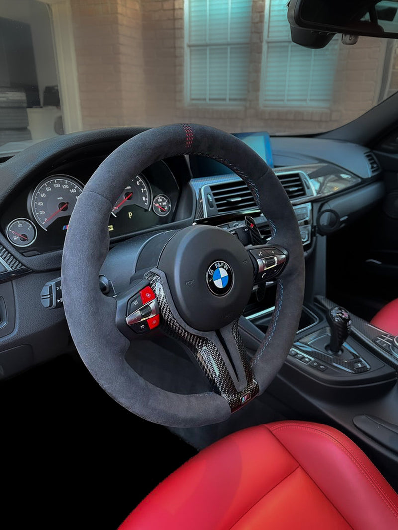 CARBONEBMW Alcantara Steering Wheel for F Chassis - CARBONE Design for F30 F32 F80 F82 M3 M4 M2 335i 340i 328i 440i 435iCarbon Fiber Steering Wheel