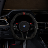 BMW Carbon Fiber & Alcantara Flat Bottom LCI Steering Wheel for G/F Chassis- CARBONE Signature Design for G20 G30 G80 G82 G87 M2 M3 M4 M5 M8 M340i