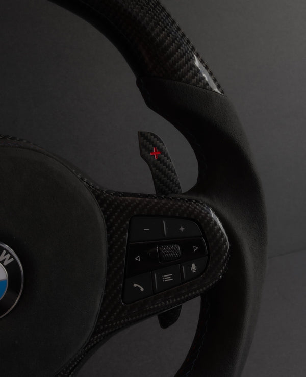 CARBONECARBONE's V1 Matte Carbon Fiber Paddle Shifter Interchangeable Plates For BMW F/G Chassis for M2 M3 M4 M5 M6 F30 F32 F80 F82 F90 G80 G82 F87Carbon Fiber Magnetic Paddle Shifter